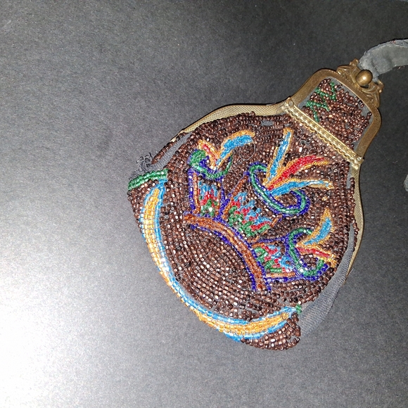 Embroidered Beaded Brown Evening Bag - Picture 3 of 8